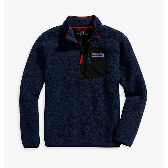 Vineyard Vines Other - Vineyard Vines size 5 Half Zip Navy Sherpa Fleece -New w Tags
